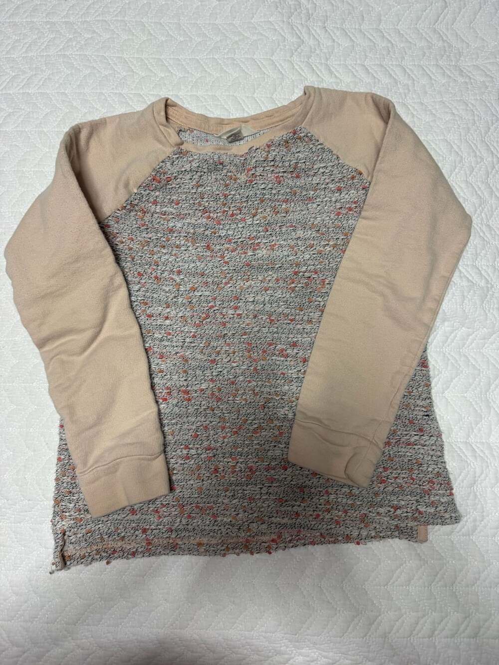 Lands' End Kids Pullover Sweater Size S 7-8 Pink Marled Tweed